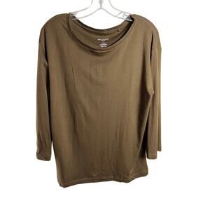 M.M. Lafleur | Women's L 100% Pima Cotton Tee Boxy Brown